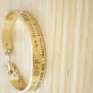 BFF/Soul Sister engraved golden  bracelet .